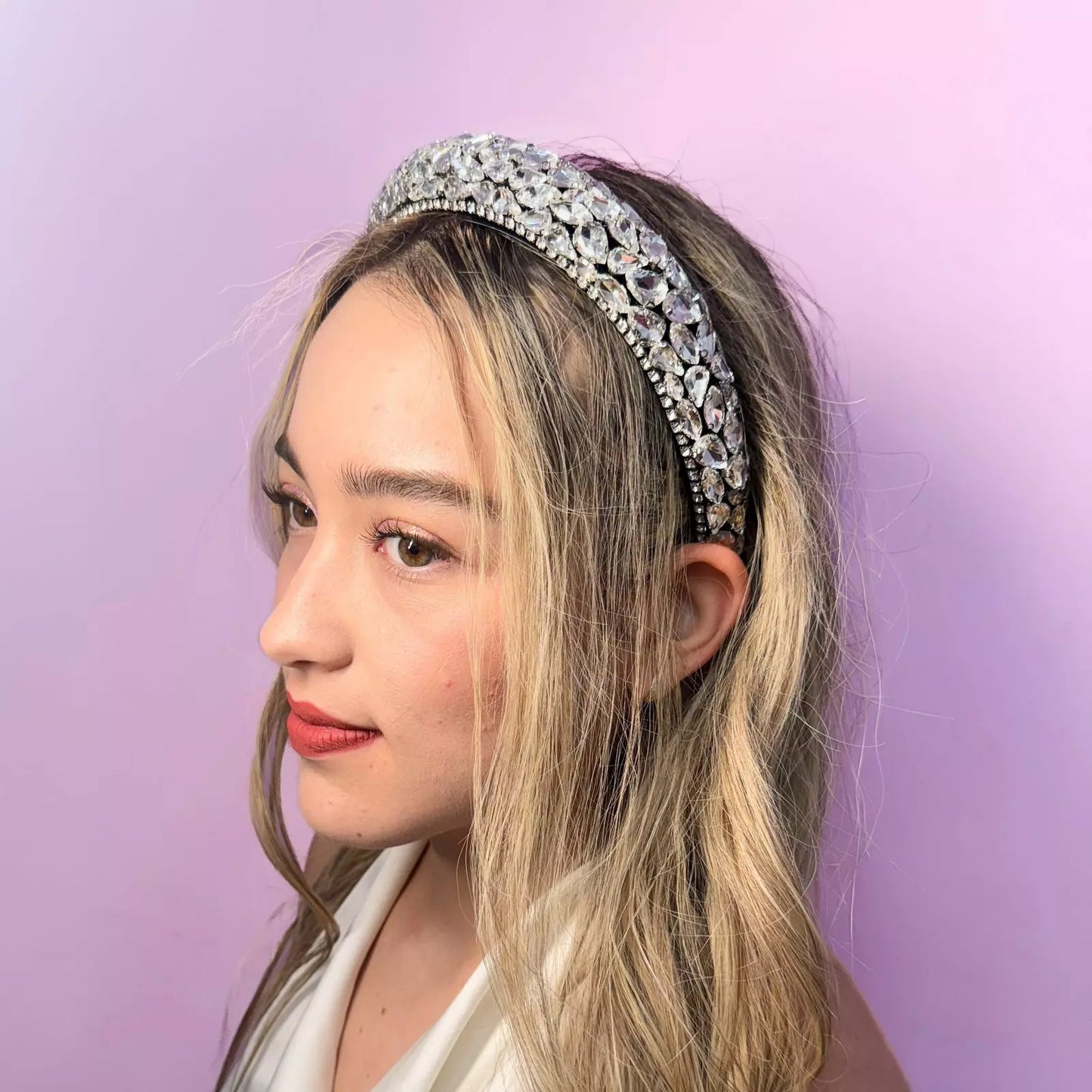 Diadema Diamante Plata