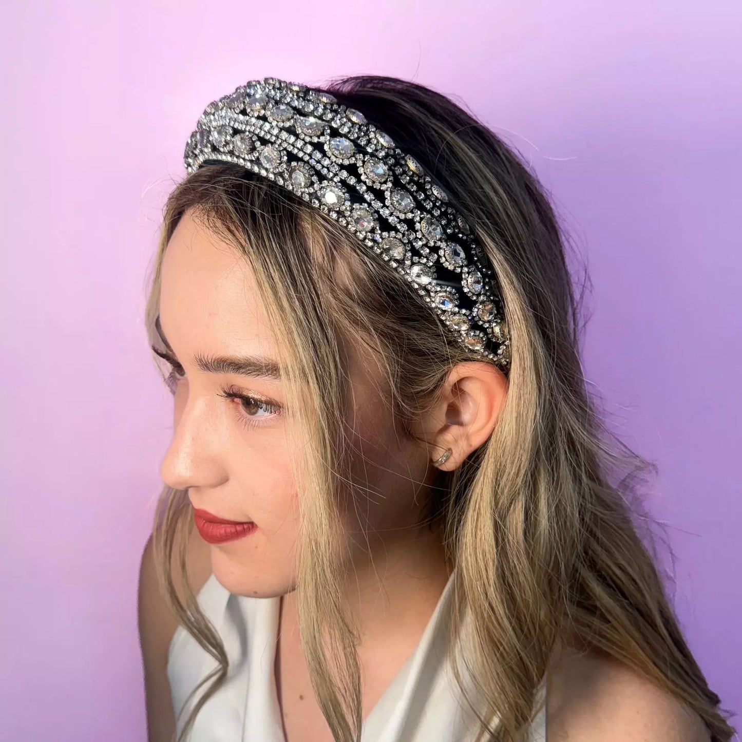 Diadema Gran Glam Plateada