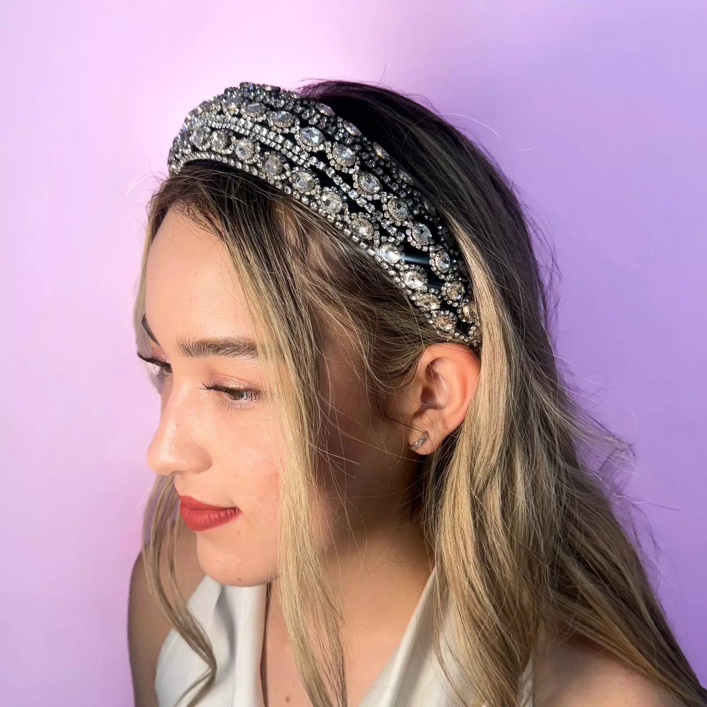 Diadema Gran Glam Plateada