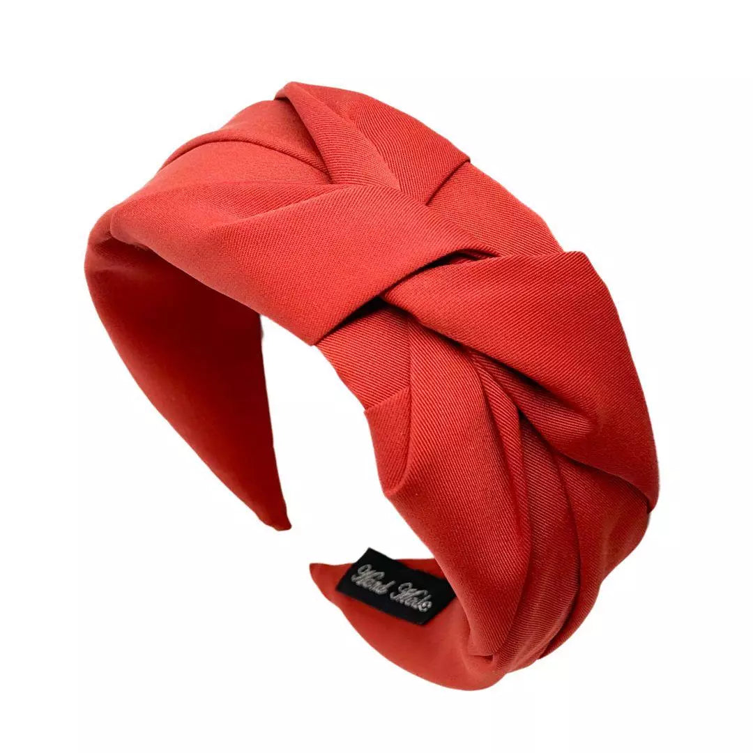 Diadema Básica con nudo Naranja Otoño