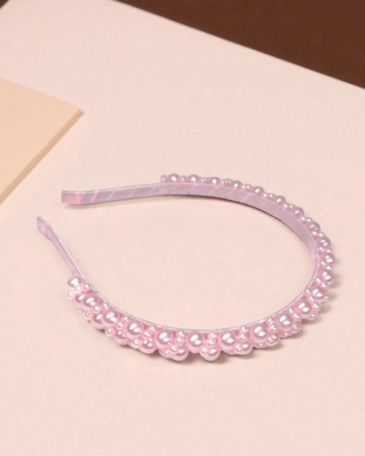Diadema Perla Adella Rosa
