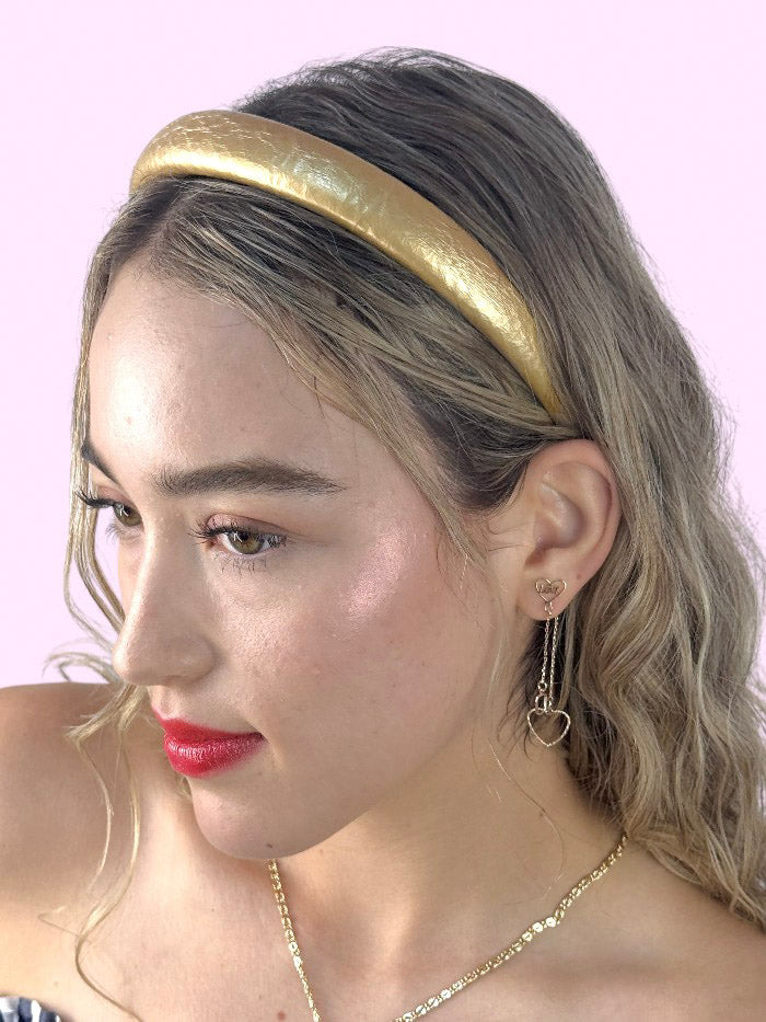 Diadema Básica Vinipiel Dorada