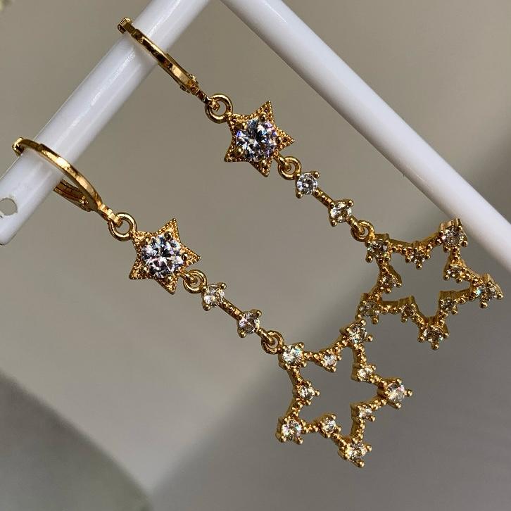 Aretes Colgantes Estrella Blanca