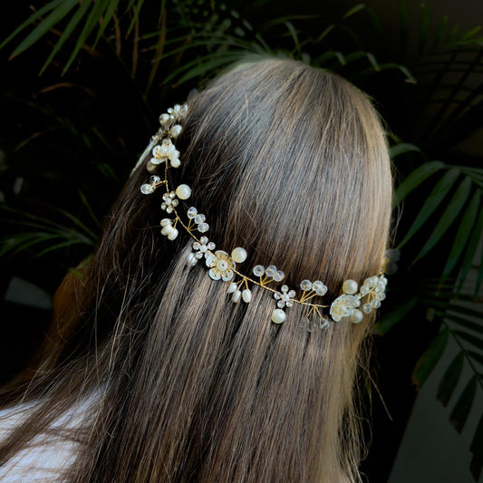 Diadema Tocado Sonia Blanca