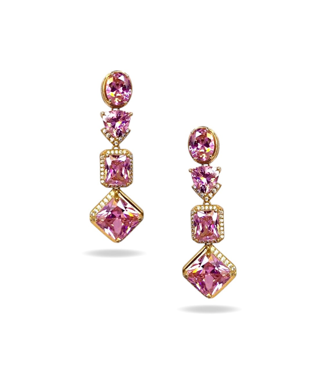 Aretes Delirio Rosa Plata .925