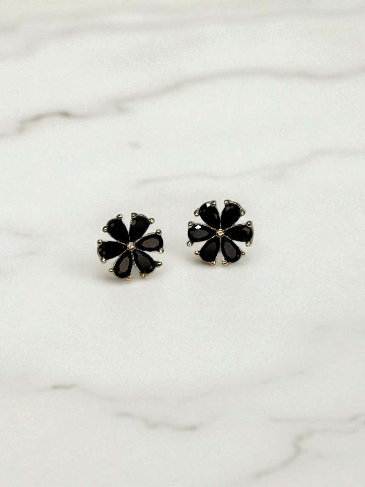 Broqueles Flor Bugambilia Negra