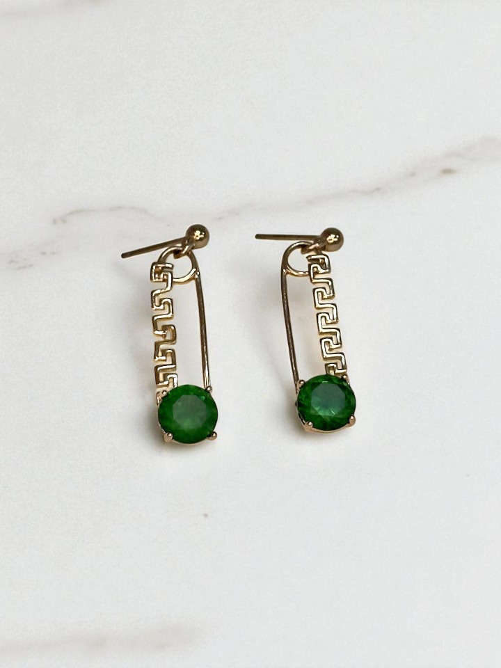 Aretes Clip Verde
