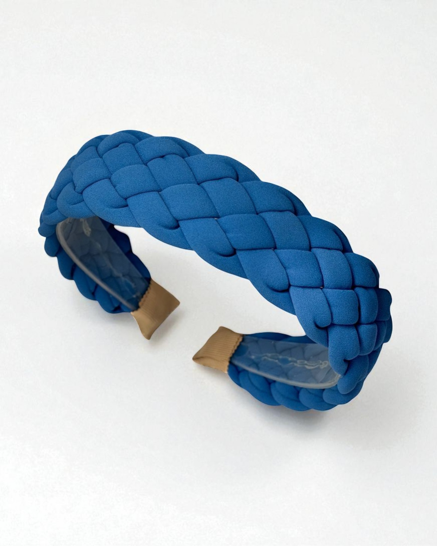 Diadema Básica Trenzada Ancha Azul
