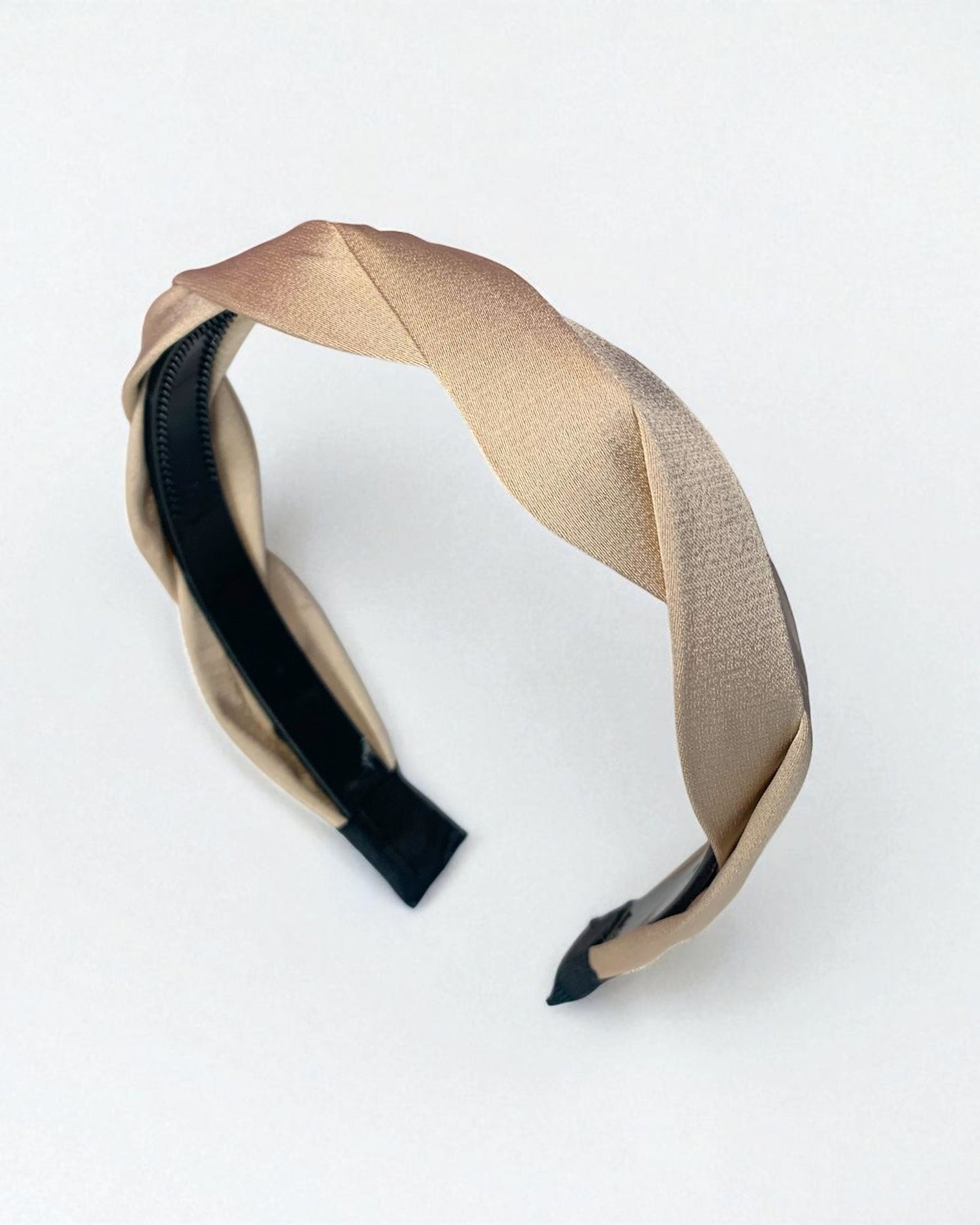 Diadema Básica Trenzada Beige