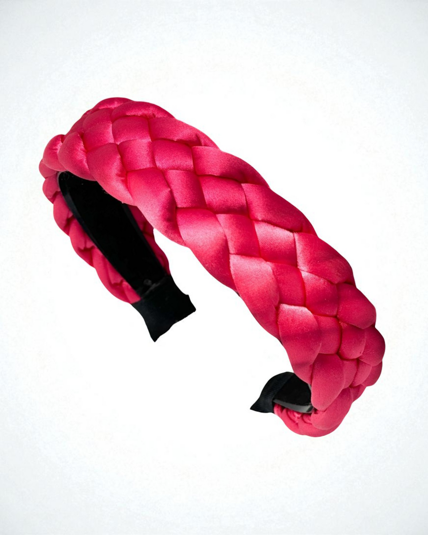 Diadema Básica Trenzada Ancha Fucsia