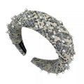 Diadema Ancha con perlas Gris