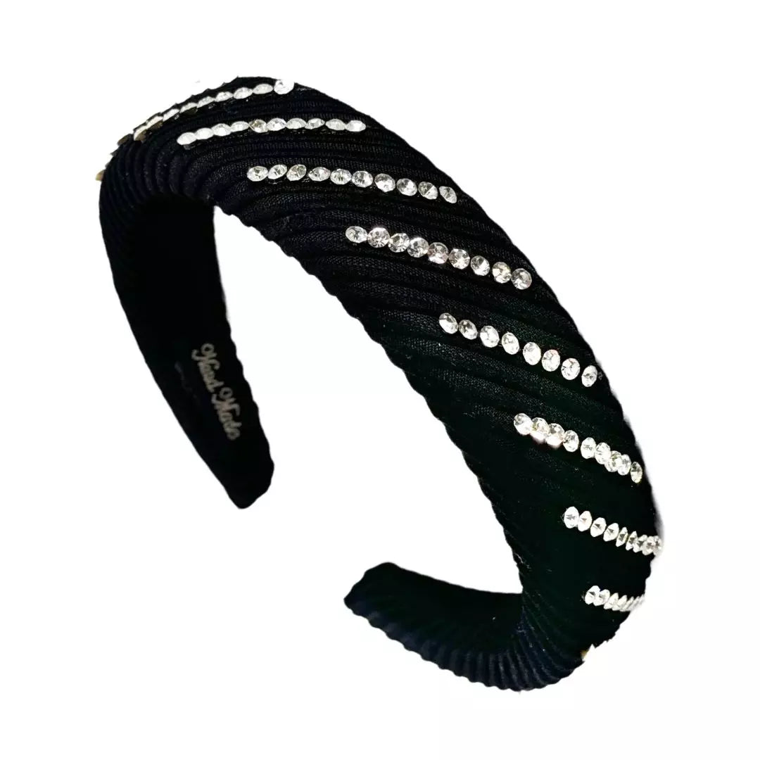 Diadema Básica con brillos Negra