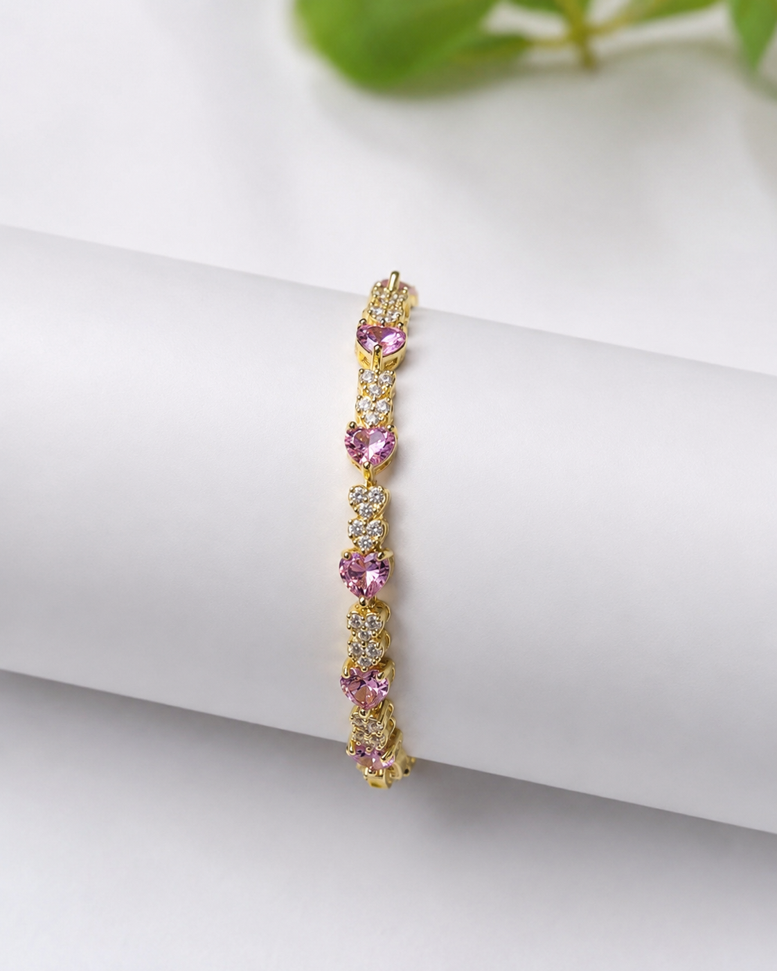 Pulsera Corazones Rosa