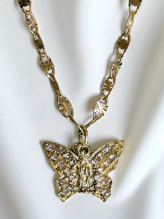 Collar Virgen Mariposa Blanca