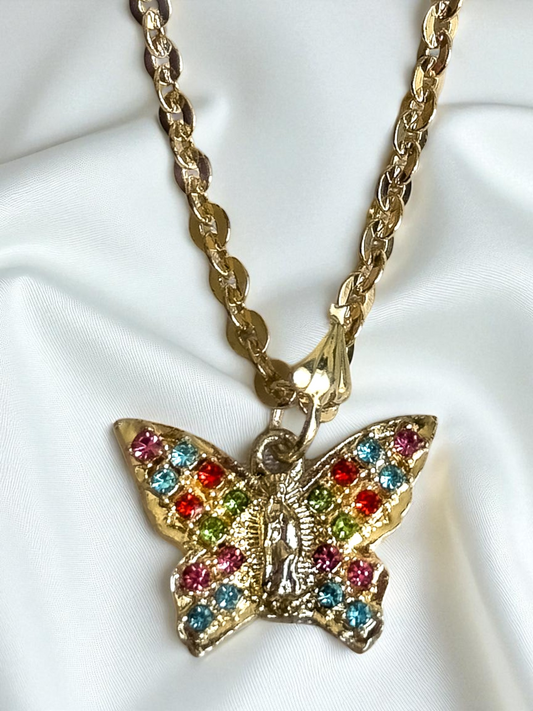 Collar Virgen Mariposa Multicolor