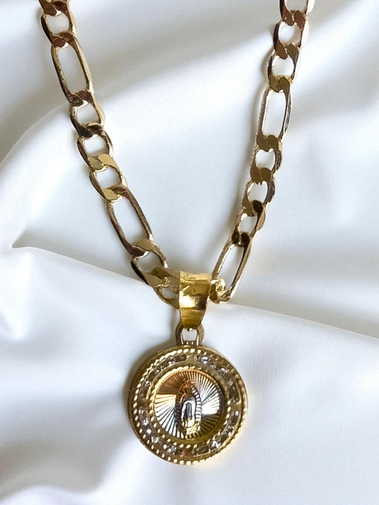 Collar con Virgencita Circular Mini