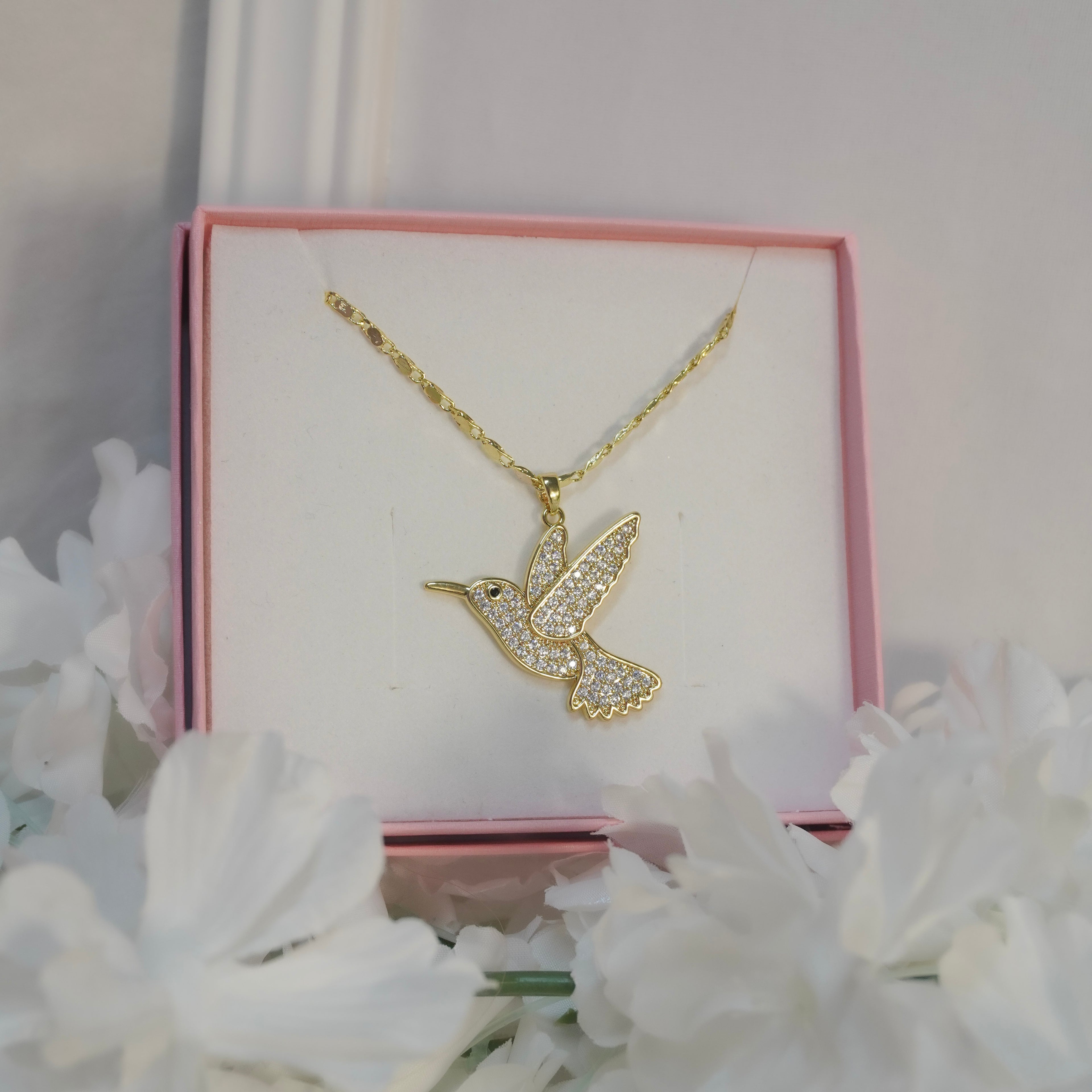 Juego Colibrí Cristal Con Aretes