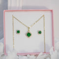 Juego Rombo Esmeralda con Aretes