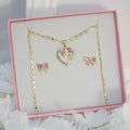 Juego Moños Rosas con Aretes