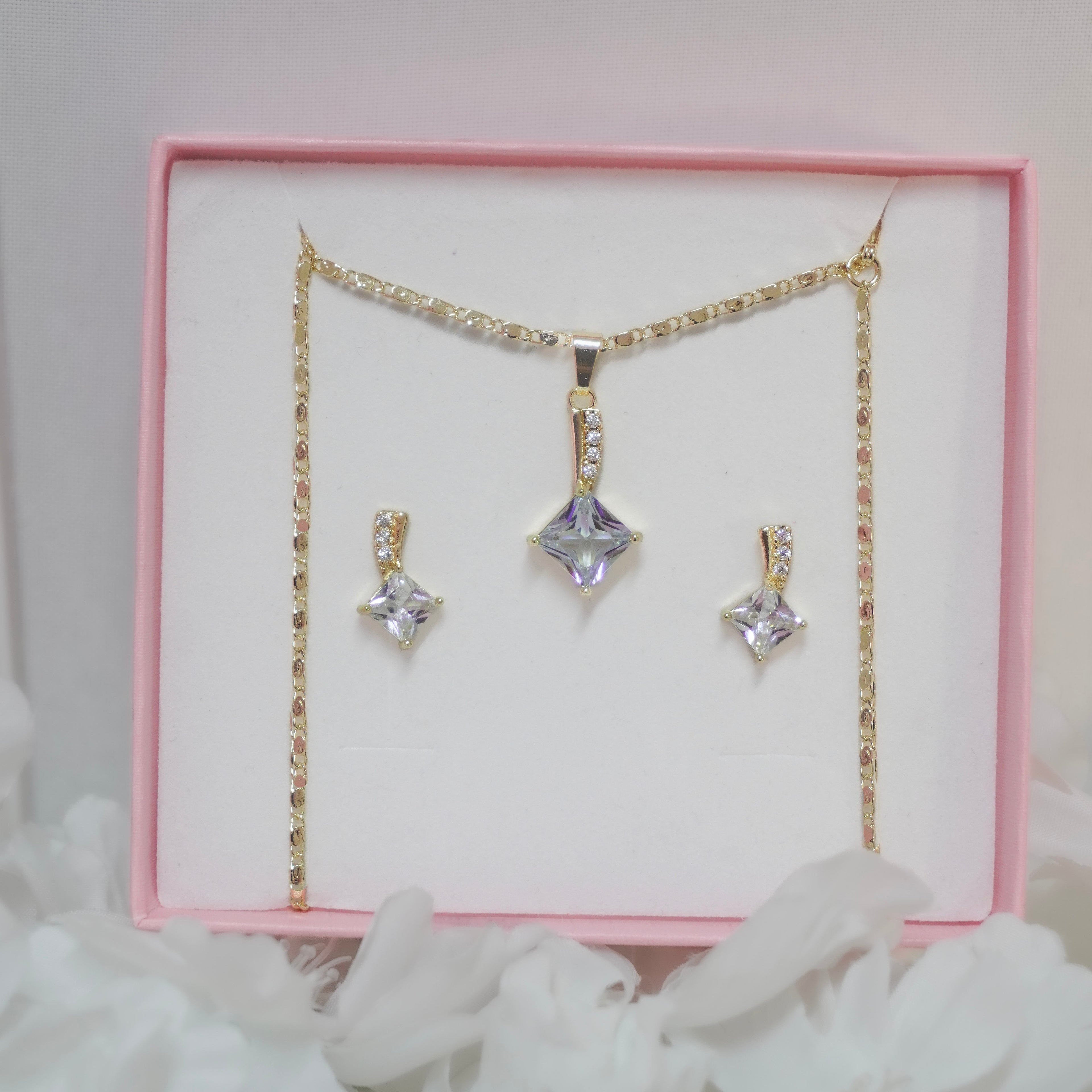 Juego Rombo Destello con Aretes