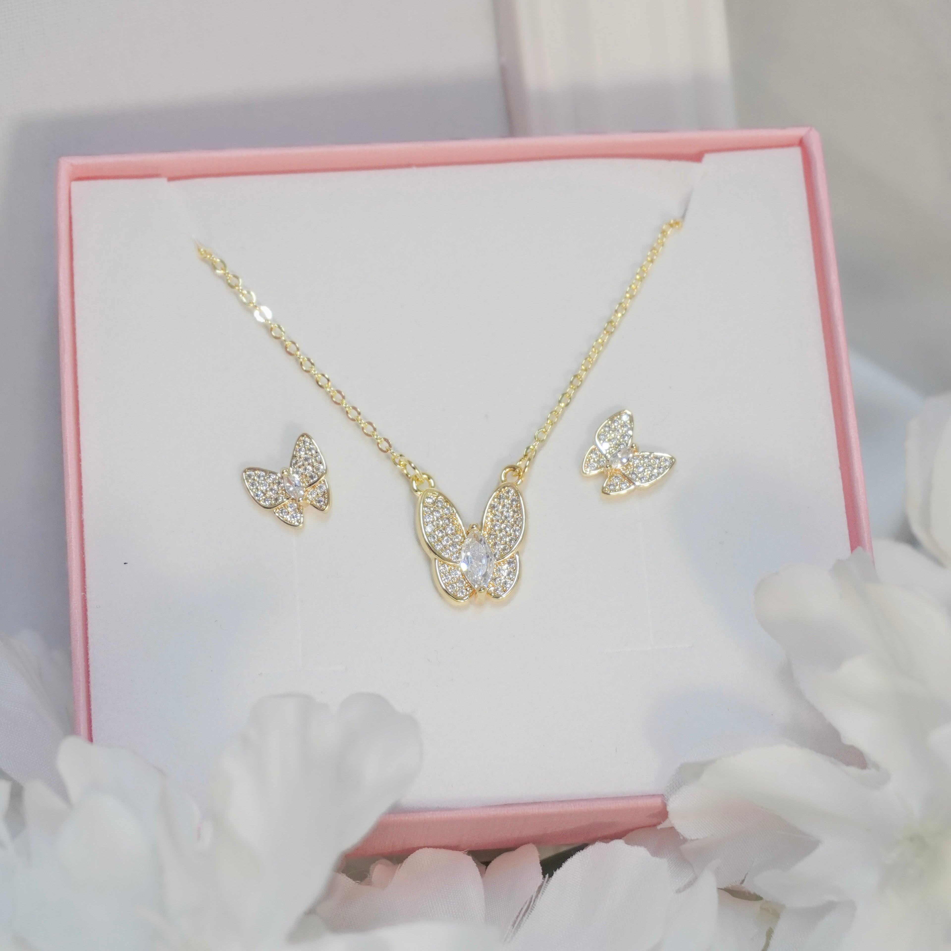 Juego Mariposa de Luz con Aretes
