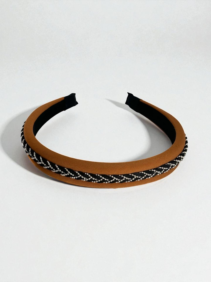 Diadema Básica Trenzada Mini Café