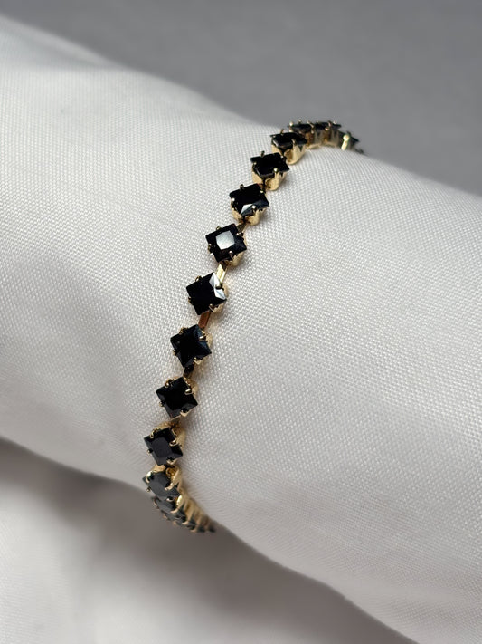 Pulsera Cristal Rombo Negro