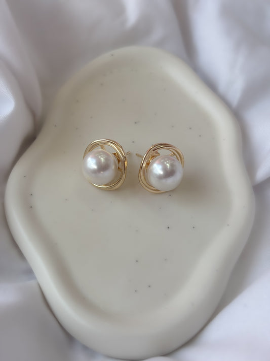 Aretes Perla Saturno