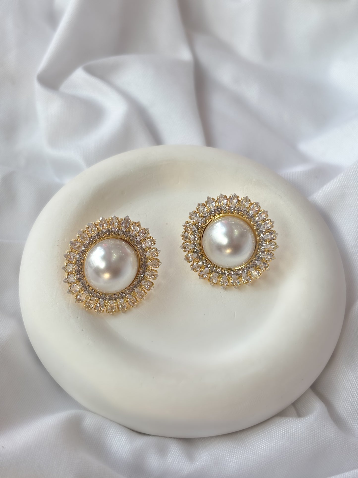 Aretes Perla Girasol