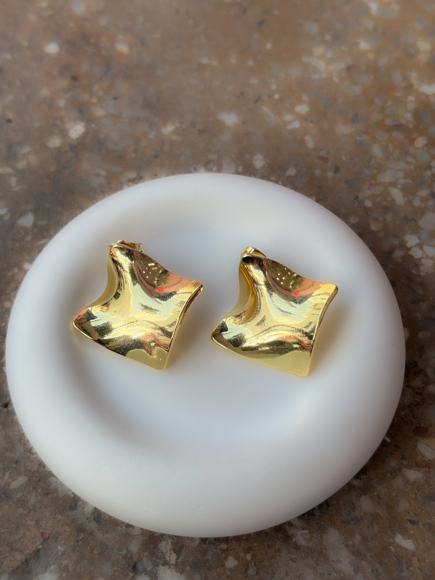 Aretes Pliegue Dorado