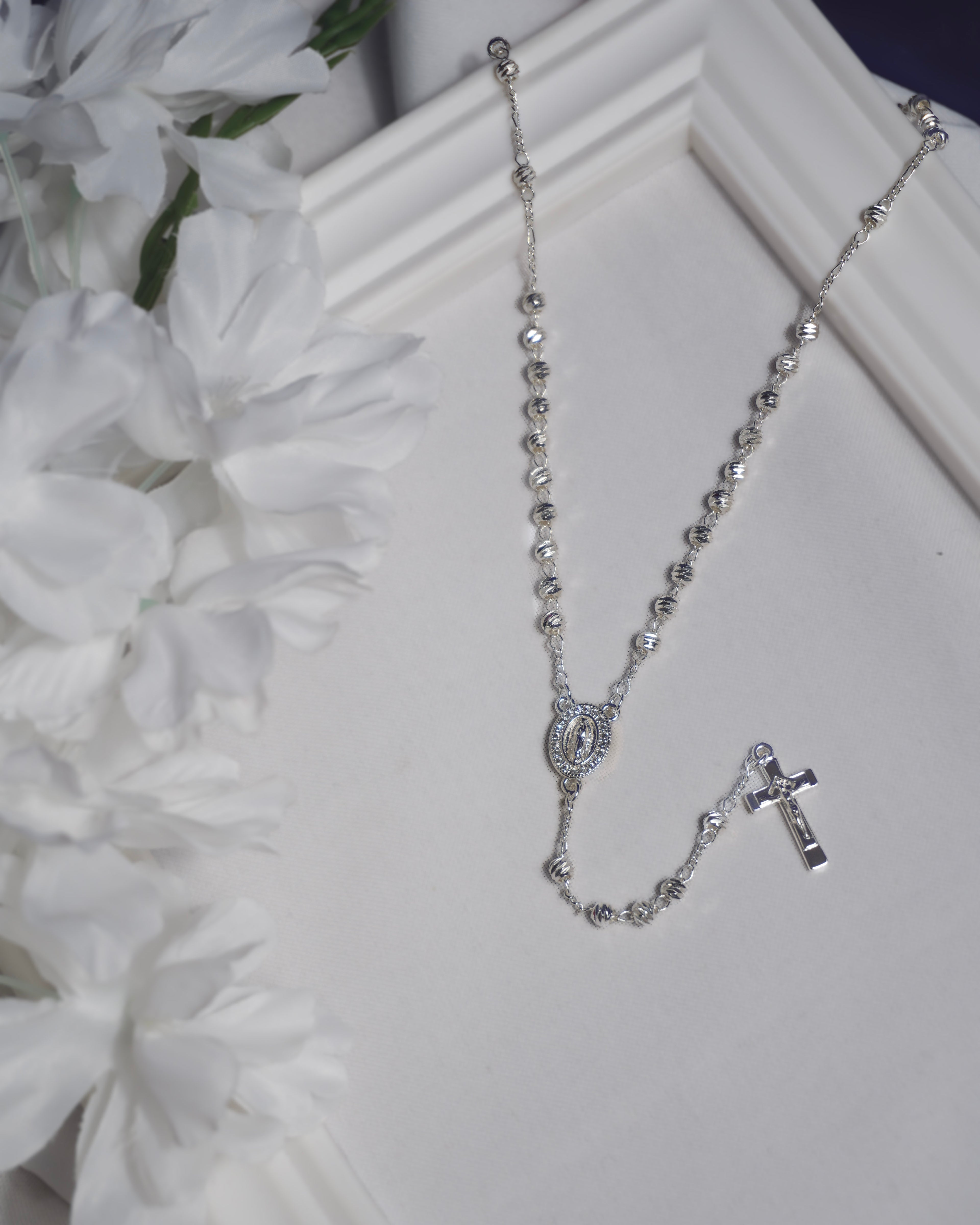 Rosario Virgen Maria Silver
