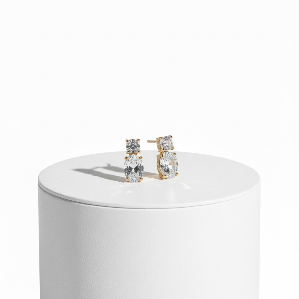 Aretes mini Oso Cristal