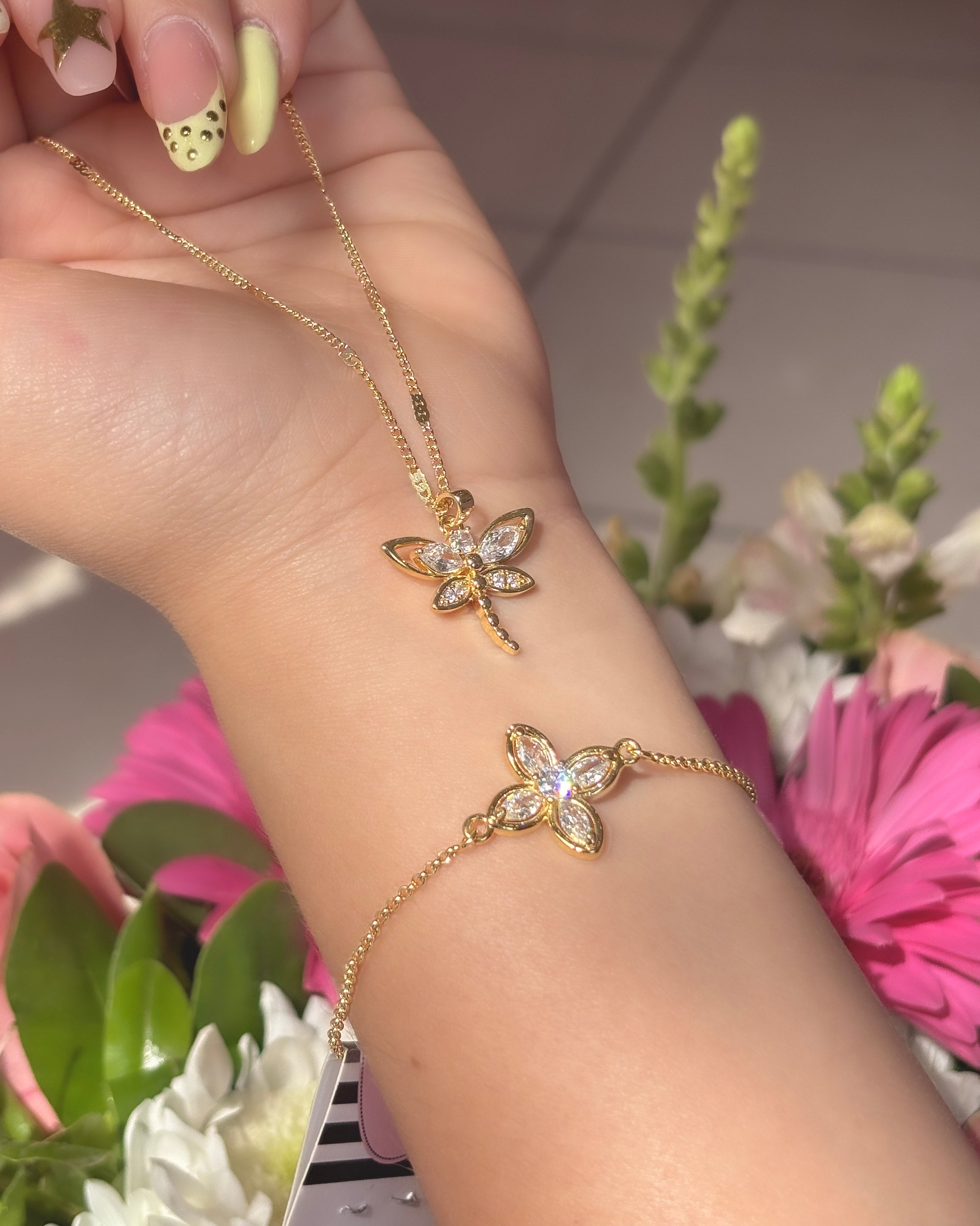 COLLAR Y PULSERA JARDIN COLIBRI