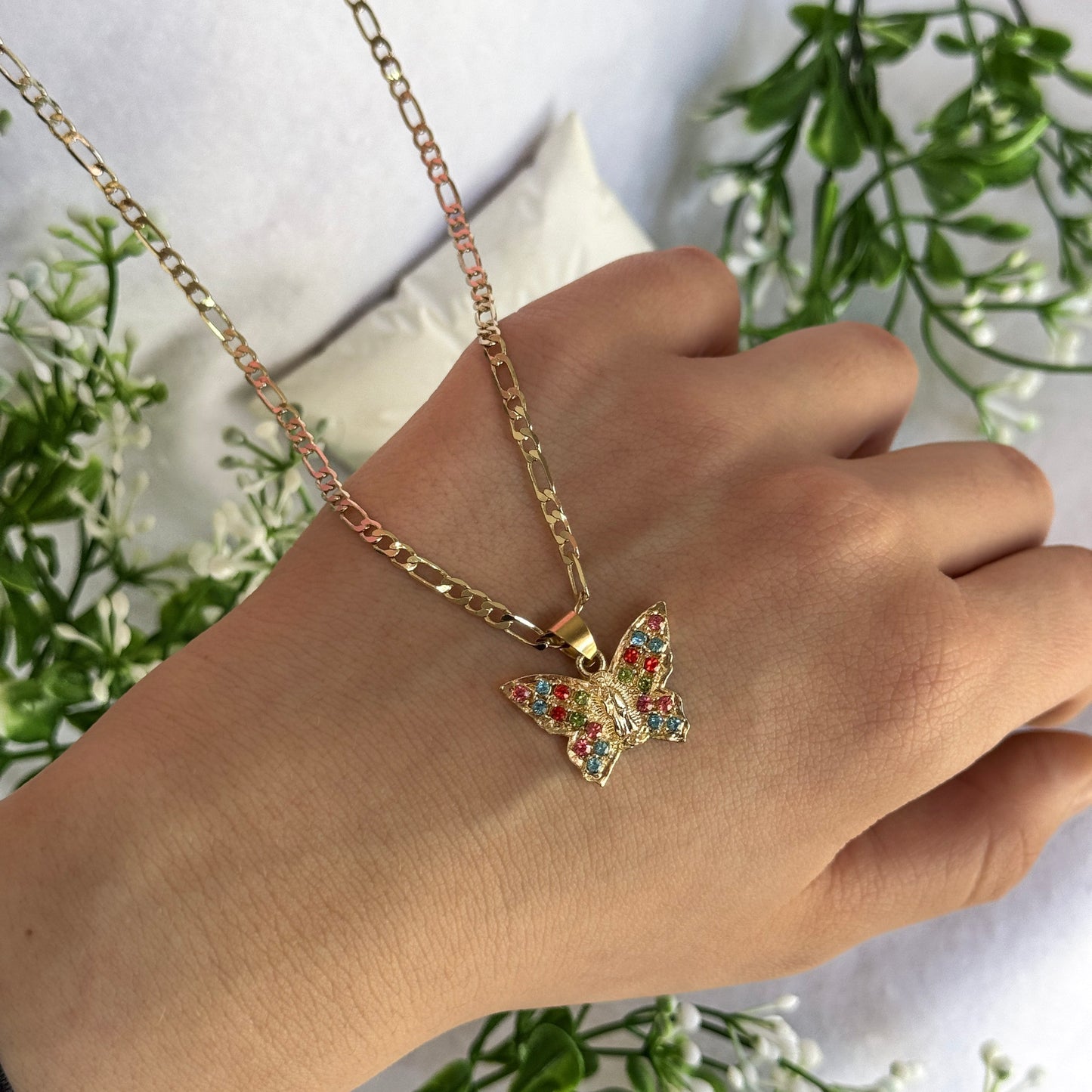 Collar Virgen Mariposa Multicolor