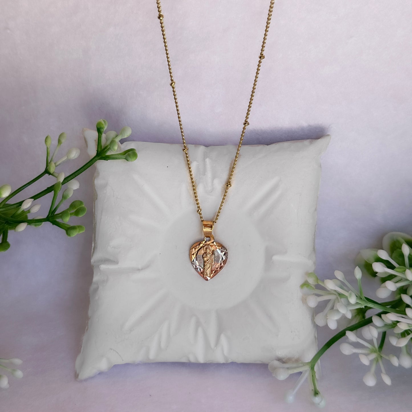 Collar San Judas Corazón 3 Oros