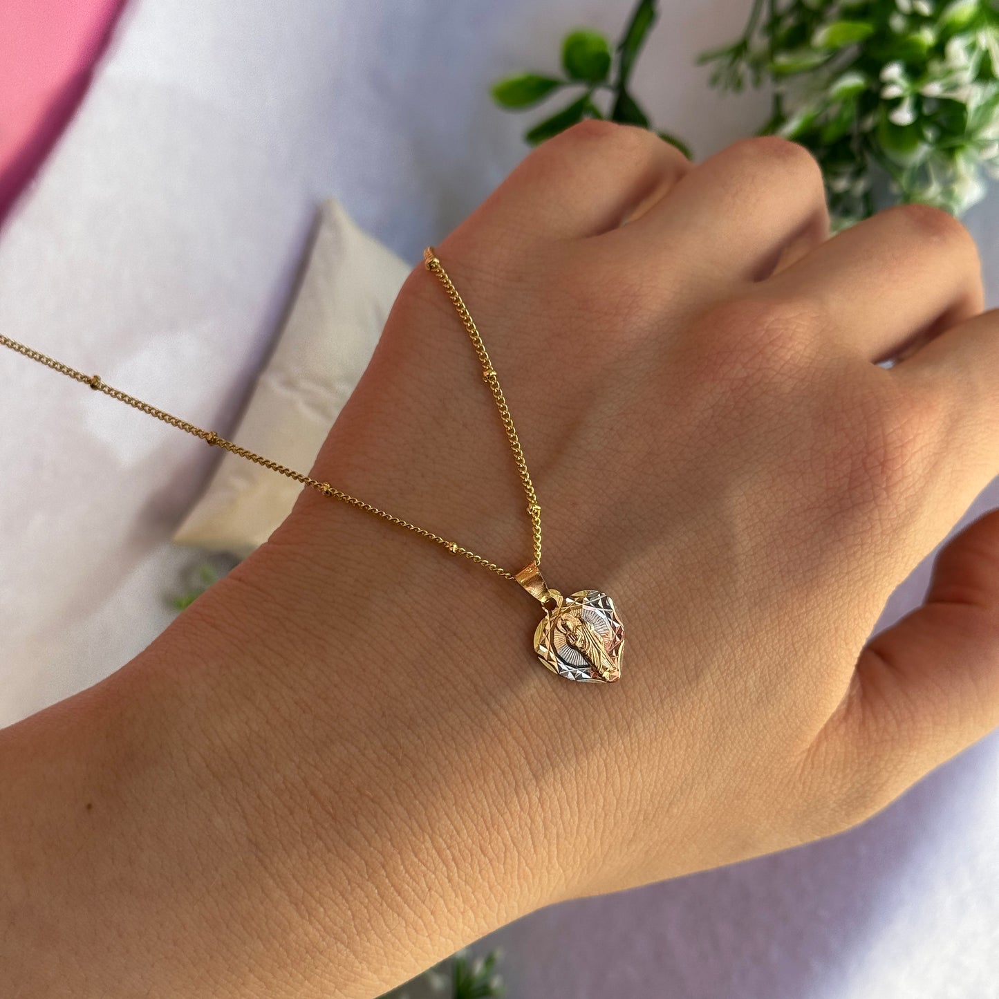 Collar San Judas Corazón 3 Oros