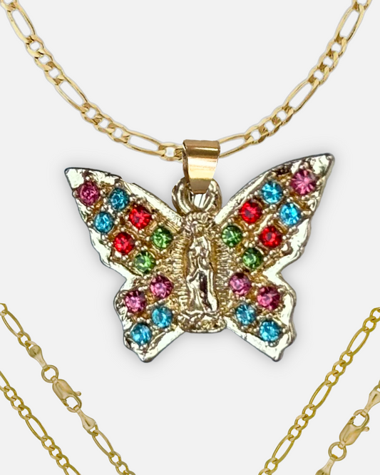 Collar Virgen Mariposa Multicolor