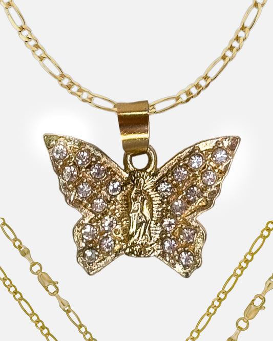 Collar Virgen Mariposa Blanca
