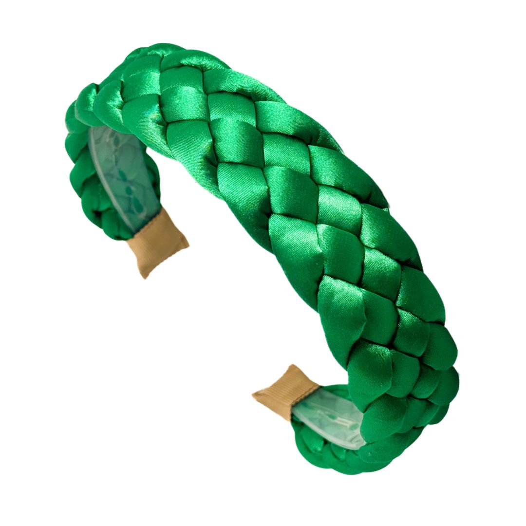 Diadema Trenzada Ancha Verde