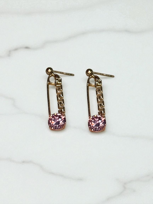 Aretes Clip Rosa