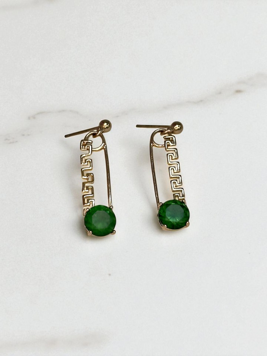 Aretes Clip Verde