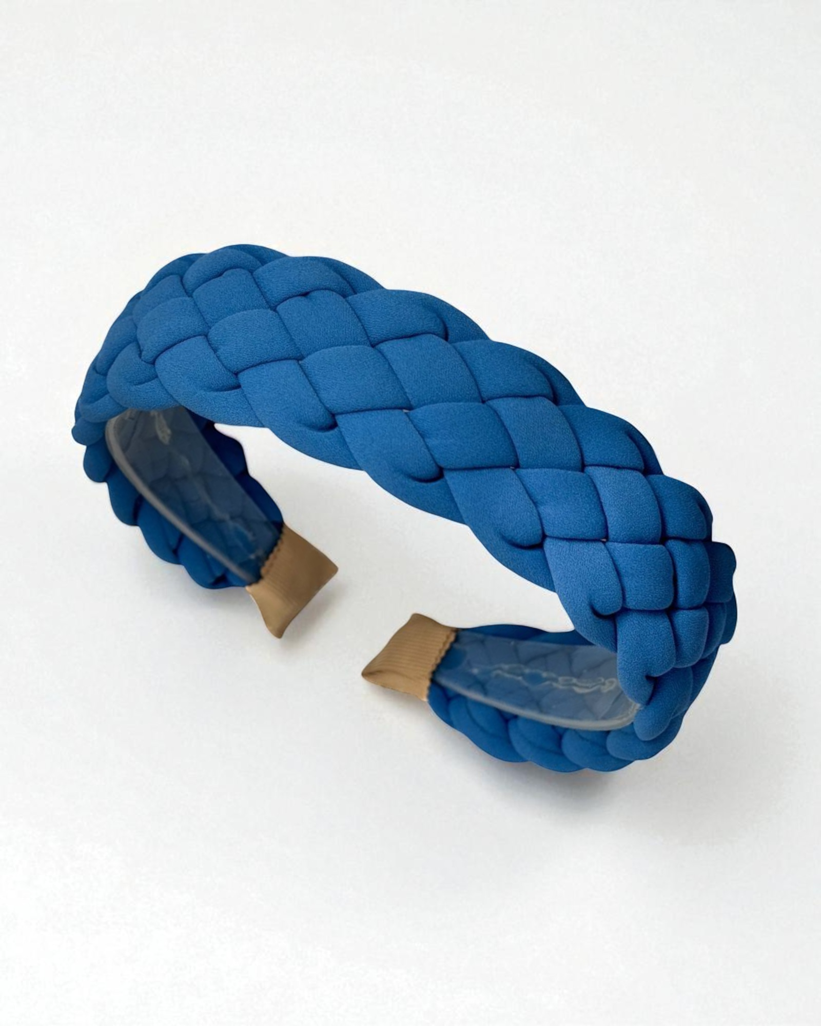 Diadema Básica Trenzada Ancha Azul