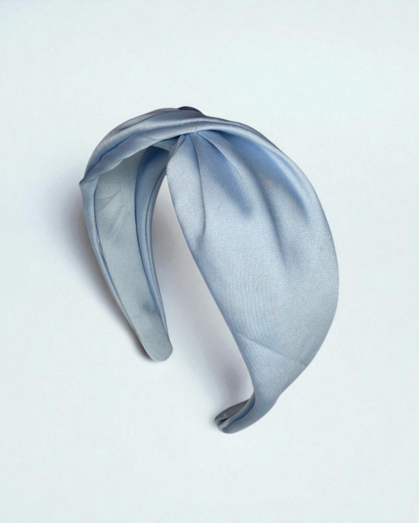 Diadema Básica Ancha con nudo Azul Cielo