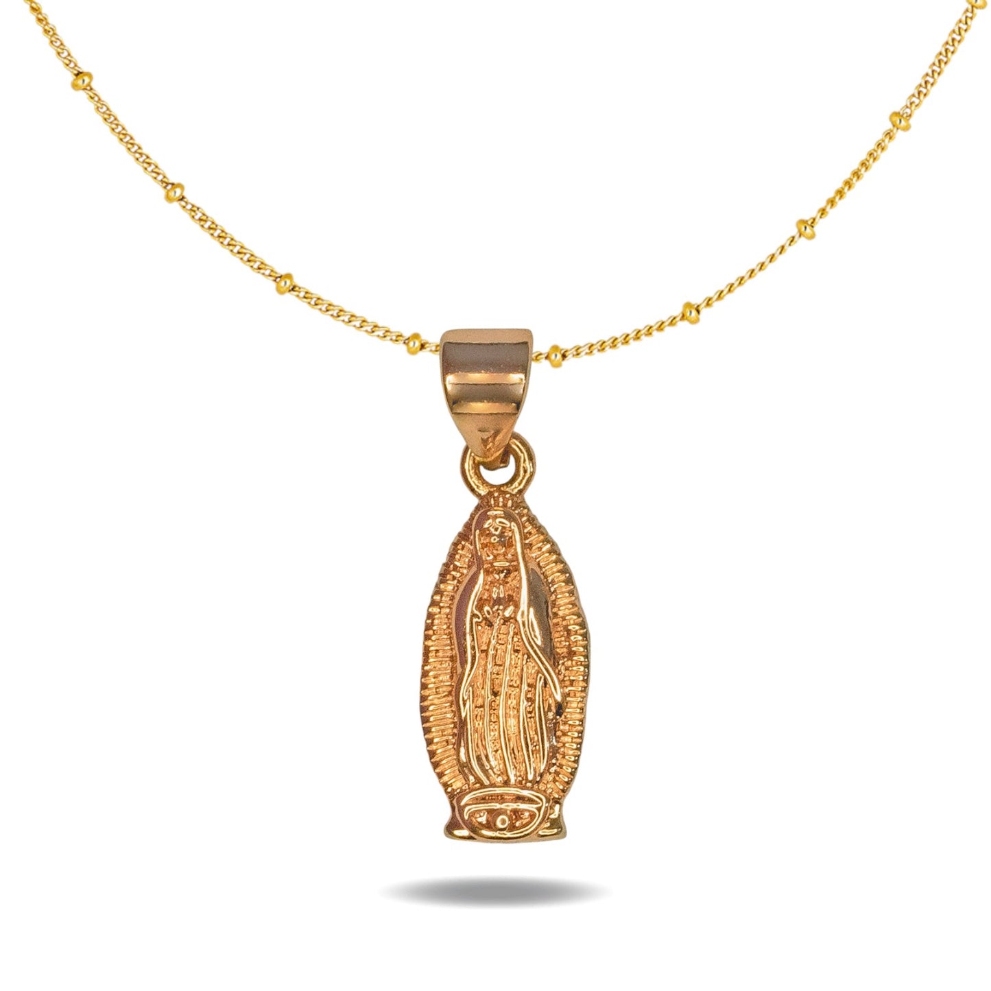 Collar Virgencita Mini Oro Rosa