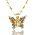 Collar Virgen de Guadalupe Mariposa Multicolor