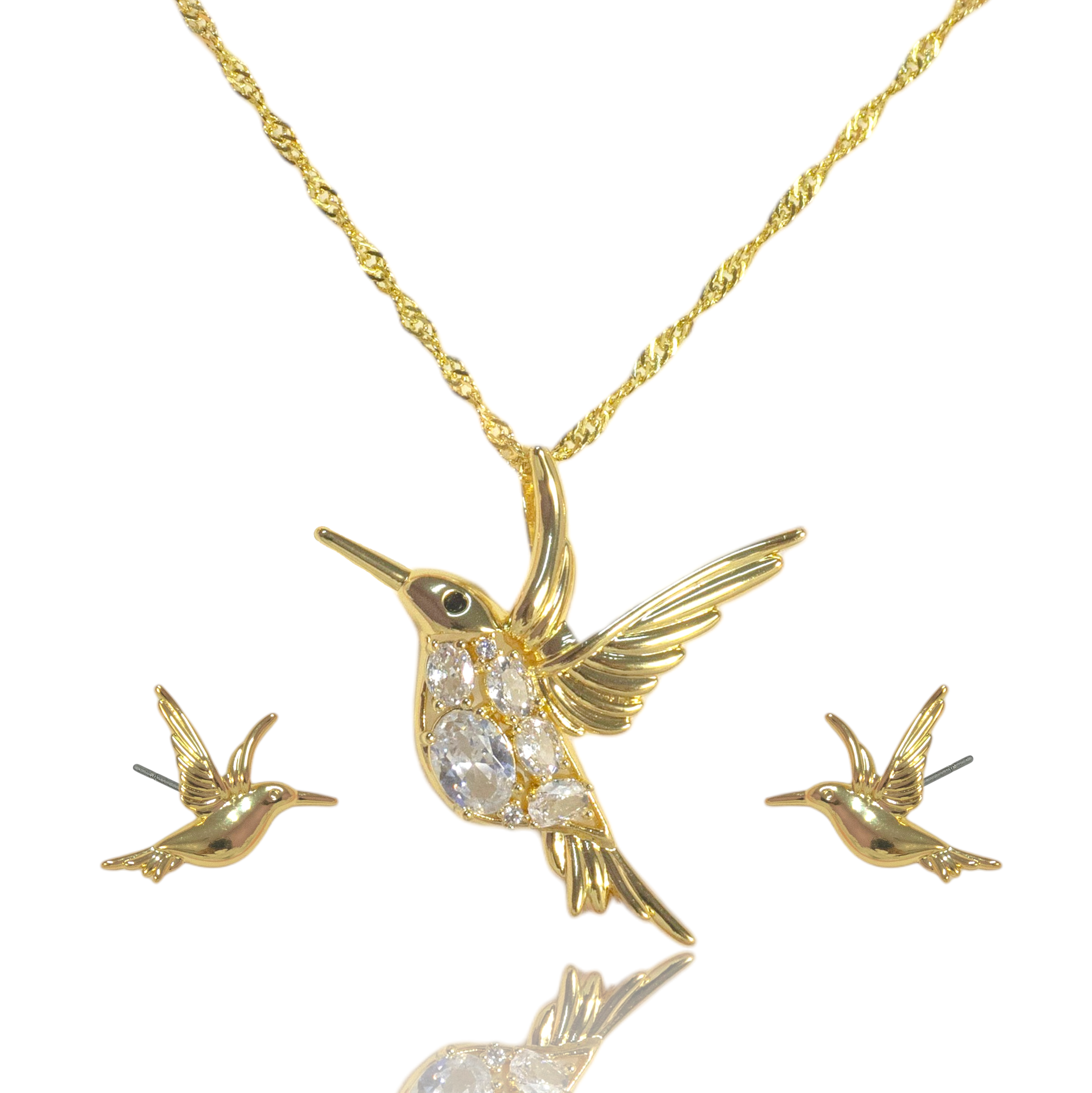 Juego Colibrí Resplandor Con Aretes