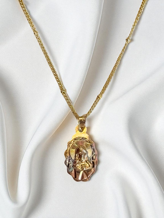 Collar del Sagrado Corazón de Jesús Ondulado 3 Oros