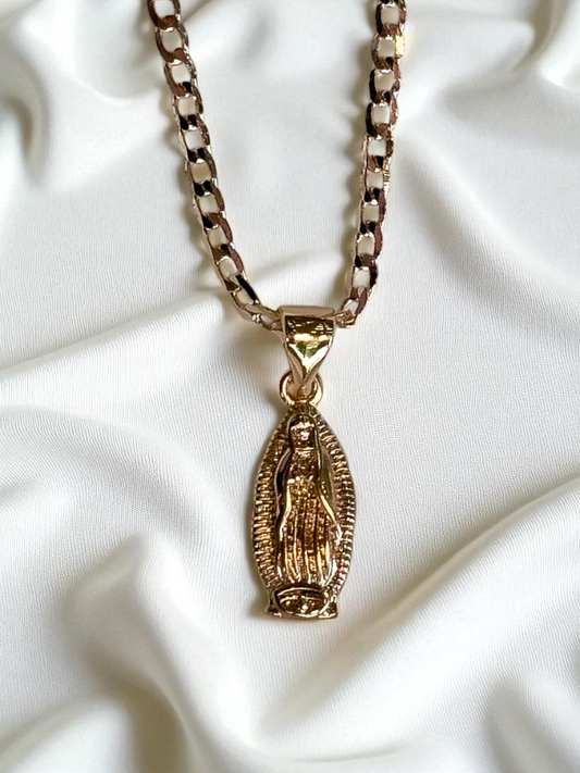 Collar Virgencita Mini Oro Rosa