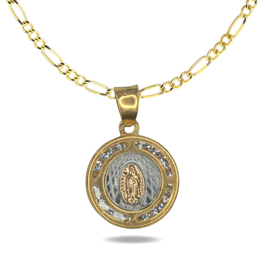 Collar con Virgencita Circular Chica