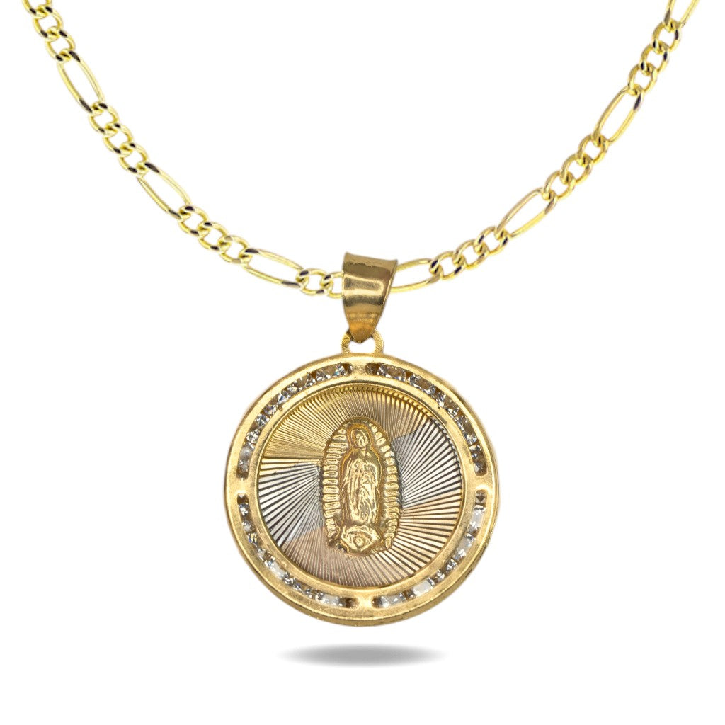 Collar con Virgencita Circular Grande